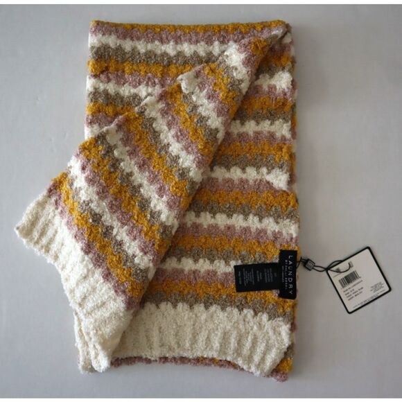 Laundry by Shelli Segal Women's O/S Misty Rose Striped Popcorn Knit Scarf - Picture 4 of 10